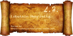 Lobstein Henrietta névjegykártya